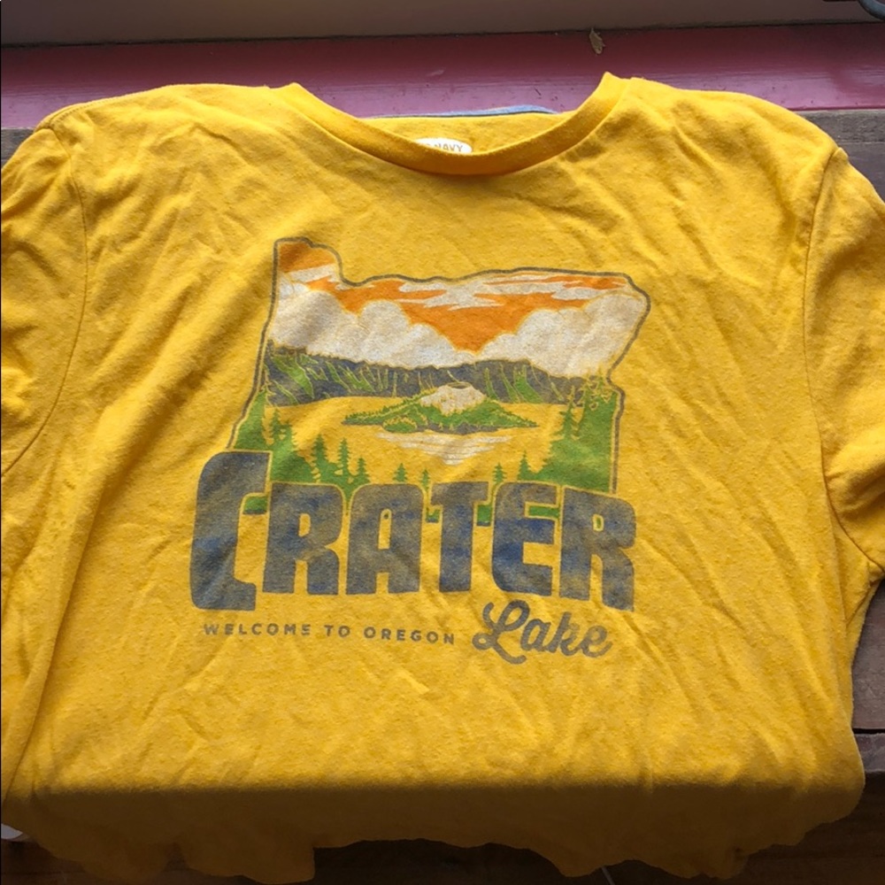 Fun yellow crater lake tee